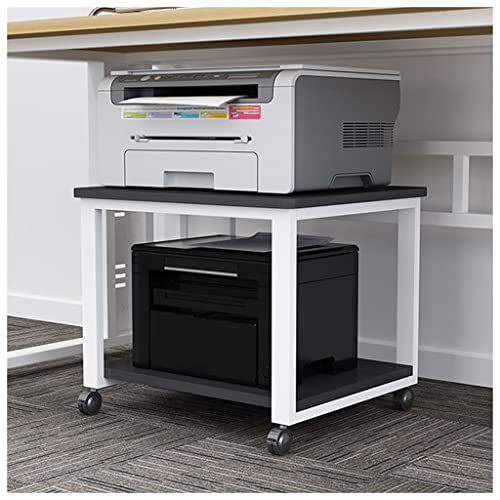 2-Tier Drucker Stand Desktop Stand Mobile Drucker Stand Mit Verriegelbaren Rollen Multi-Purpose Schreibtisch Organizer Für Home Office Lagerung Und Organisation (Color : E, S : 50x40x35cm)