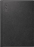 rido/idé Taschenkalender Modell Technik III (2025), 1 Seite = 1 Tag, A6, 384 Seiten, Leder-Einband Nappa Provence, schwarz