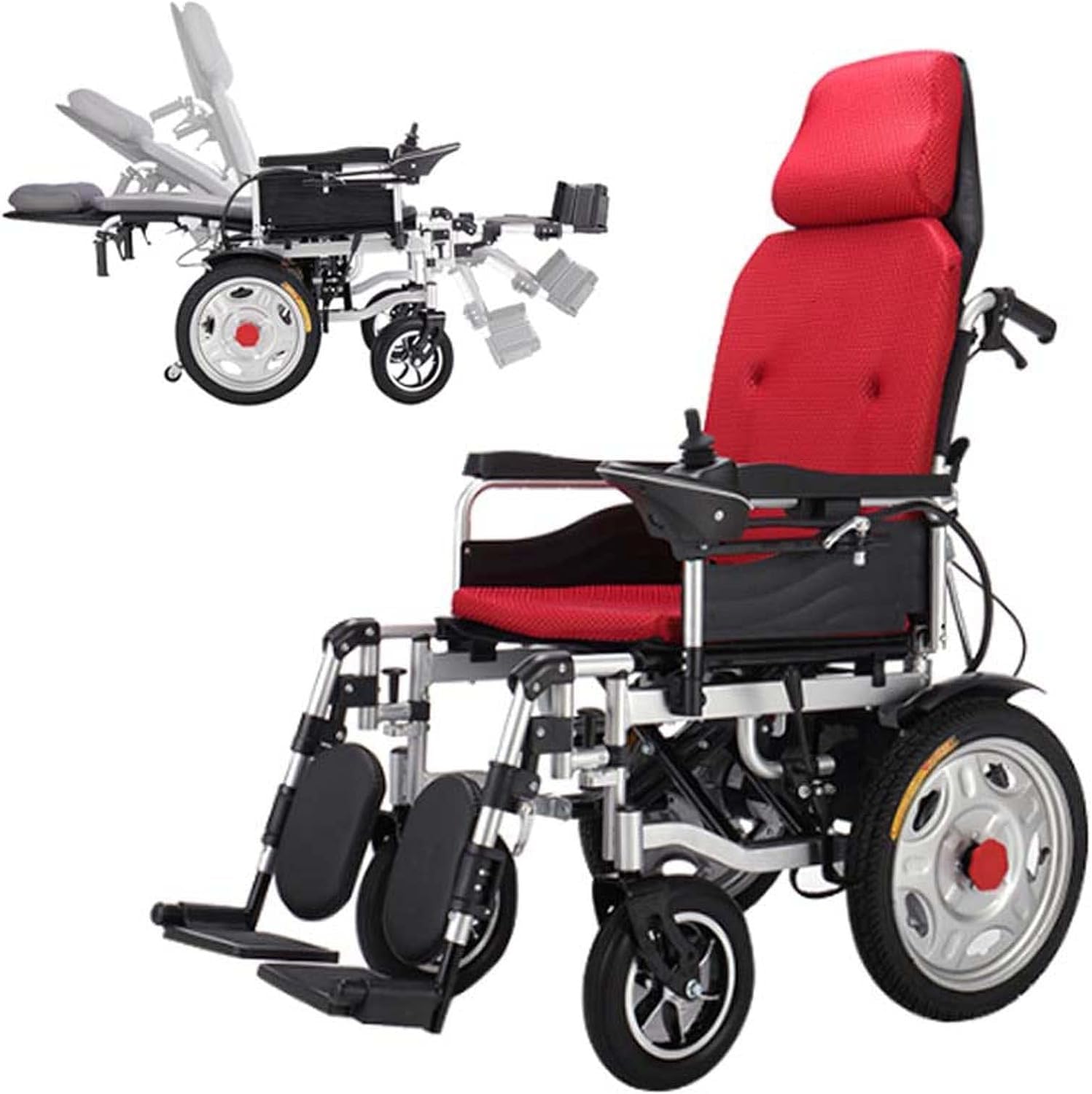 Elektro-Rollstuhl - Klapprollstuhl Elektrisch Mit Verstellbare Rückenlehne & Fußstütze, 24V12ah Hochleistungsbatterie, Elektrischer Rollstuhl Faltbar 2