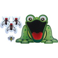 Schildkröt Füttere, lustiges Wurfspiel mit Frosch als Zielscheibe, inkl. 3 Fliegen + 1 Biene als Wurfscheibe, klappbare Standfüße, Feed The Frog für Kinder ab 4 Jahren, 970309, Mehrfarbig