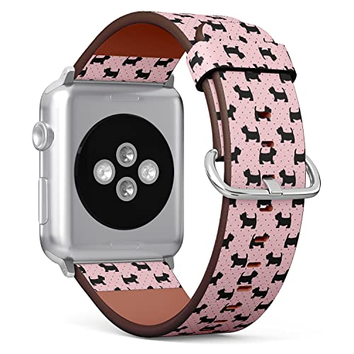 IKIKI-TECH Kompatibel mit Apple Watch-Armband, 38 mm, 40 mm, 41 mm (Scottish Terrier niedliches Muster), veganes Ersatzarmband für iWatch Series 8, 7, 6, 5, 4, 3, 2, 1 Ultra SE