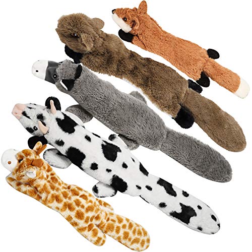 Nocciola Crinkle Hundespielzeug Quietschspielzeug mit doppelschichtigem verstärktem Stoff, langlebiges Hundespielzeug, Keine Füllung Plüsch-Hundespielzeug Set für kleine bis große Hunde
