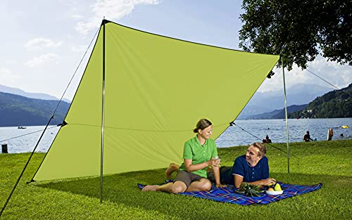 BERGER Tarp grün, in verschiedenen Größen, Sonnenschutz für Garten Terasse Camping und Strand (3 x 3 m)