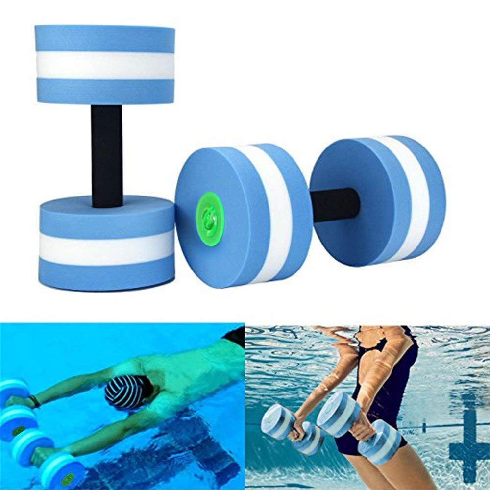 Esoes 2er-Set Wasserübung Kurzhanteln, Schaumstoff abnehmbar Aqua Hanteln mit Griffen Wasserhanteln für Männer Frauen Wasser Fitness (Blau)