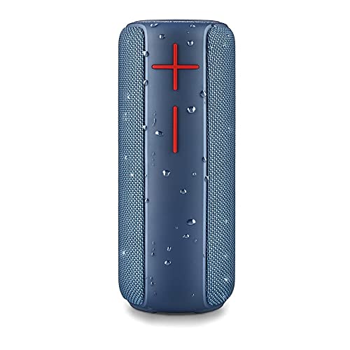 NGS Roller Nitro 2 Blue - IPX5 wasserdichter Lautsprecher, kompatibel mit Bluetooth 5.0 und True Wireless, FM-Radio, integriertes Mikrofon, 20 W, Farbe Blau