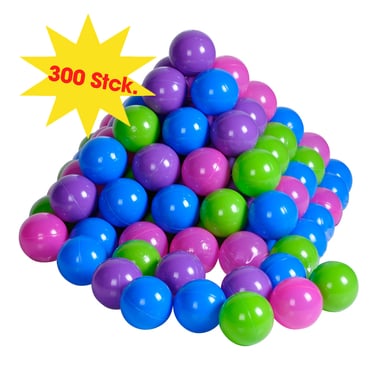 Knorrtoys 56791 - Bälleset - 300 Stück Plastikbälle / Bälle für Bällebad, 6 cm Durchmesser, pastell, ohne gefährliche Weichmacher