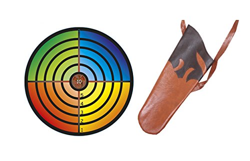 Holzspielerei Zielscheibe bunt für Saugnapf & Köcher für Pfeile Kinder Set (Zielscheibe bunt)