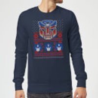 Autobots Classic Ugly Knit Christmas Sweatshirt - Navy - M