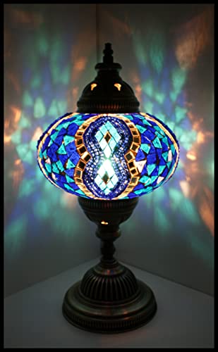 Mosaiklampe Mosaik - Tischlampe L Stehlampe orientalische lampe Blau Samarkand-Lights