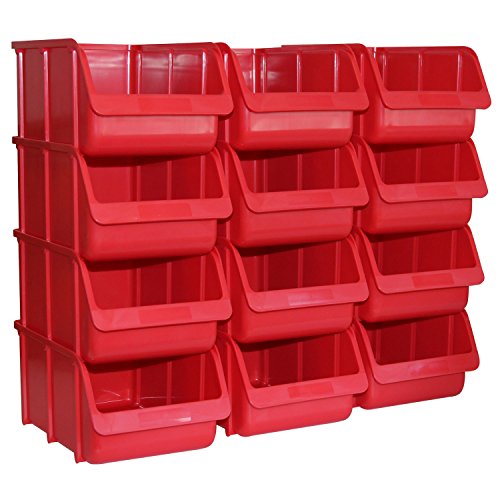 12x Profi Sichtboxen PP Größe 4 rot NEU Stapelbox Sicht-Lagerbox Boxen Sichtbox