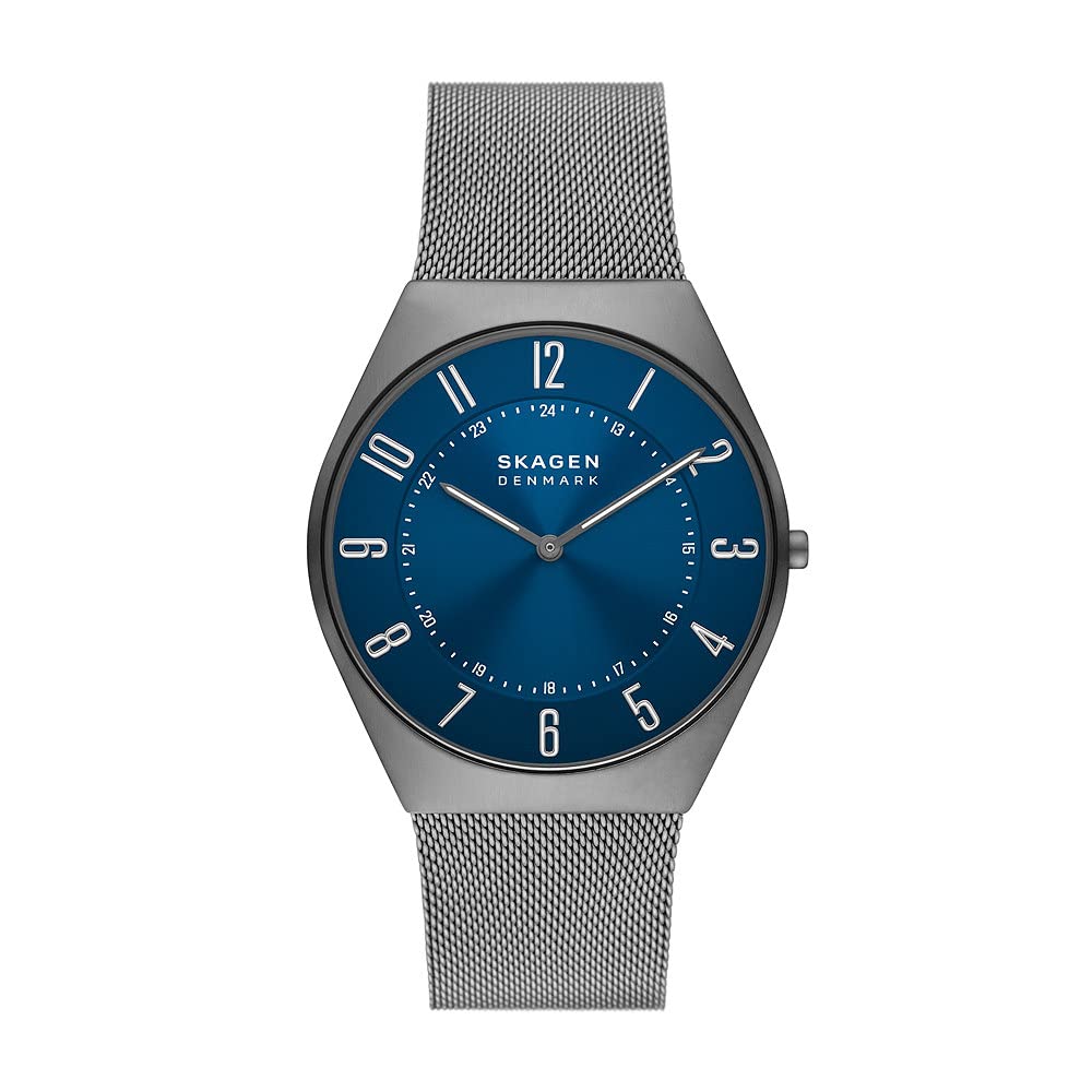 Skagen Herrenuhr Grenen Ultra Slim, Zweizeiger Uhrwerk, 42mm Charcoal Recycled Edelstahl (Mindestens 50%) Gehäuse mit EdelstahlMesh Armband, SKW6829