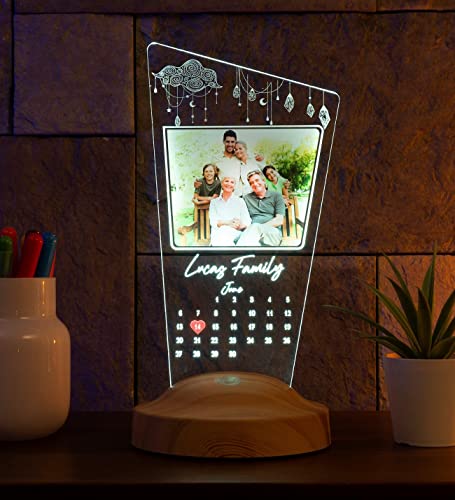 Fotogeschenk Personalisierbar mit eigenem Foto und Text in 3D Bilder Led Motiv Lampe gravieren hochzeit Herz (Fotokalender)