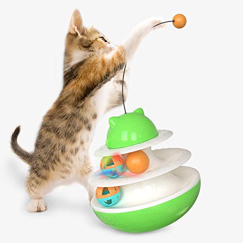 NW Shaking Turntable Katzenspielzeug, erhöht das körperliche Training, verbessert den IQ-Katzenminze, lindert Angstinteragiert mit dem Host Pet Product Pet Toy (Grün)