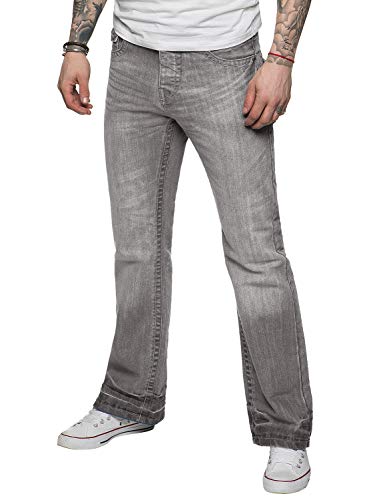 APT Herren Designer Basic Bootcut Flared Wide Leg Blue Denim Jeans – Range of Waist, grau, 32 W/30 L
