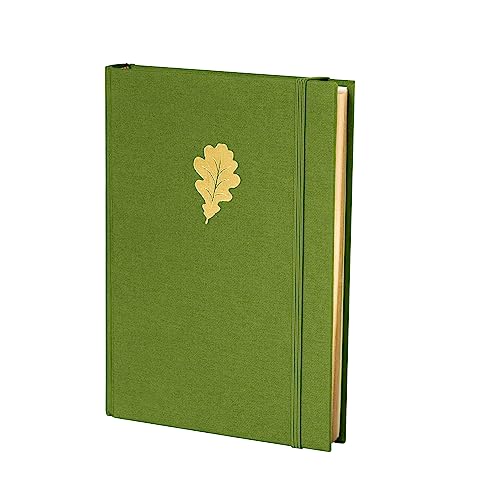 Semikolon 364150 - Notizbuch A5 Feature liniert - 288 Seiten, heraustrennbar – cremeweiß – irish dunkel-grün Oak Gold