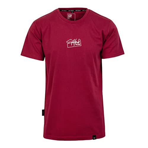 Spitzbub Herren T-Shirt Shirt mit Print oder Stick Street-Design (weinrot, S)