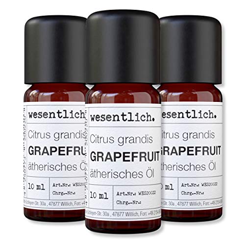 wesentlich. Grapefruitöl - ätherisches Öl - 100% naturrein (Glasflasche) - u.a. für Duftlampe und Diffuser (3x10ml)