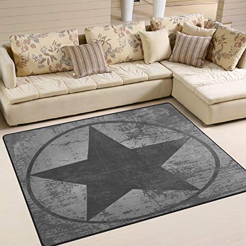 Use7 Grunge Star Teppich Teppich für Wohnzimmer Schlafzimmer, Textil, Mehrfarbig, 160cm x 122cm(5.3 x 4 feet)