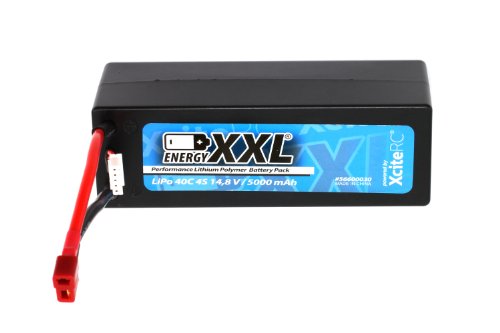 XciteRC 56600030 - Energy XXL Performance Lipo Batterie Pack 40C 4S - Hardcase und T-Anschlußstecker, 14.8 V, 5000 mAh