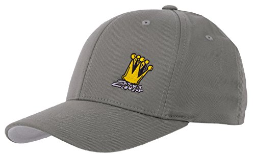 2Stoned Flexfit Baseball Cap Classic Grau mit Stick Crown Größe L/XL (58cm - 60cm) für Damen und Herren