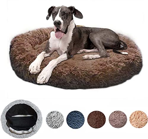 XXL Hundebett Orthopädisch Waschbar Rund Haustierbett Für Große Grosse Mittelgroße Hunde XL Hundesofa Antistress Waschbar Kuschelig Hundekissen Memory Foam Hoch Oval Donut Labrador Hundehöhle