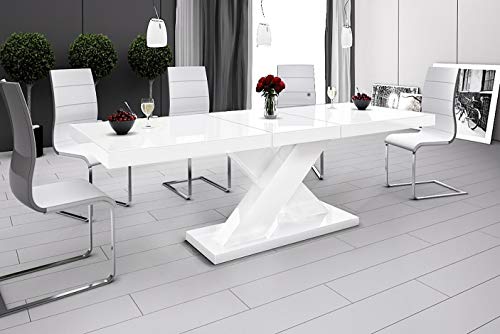 Design Esstisch Tisch HE-888 Weiß Hochglanz ausziehbar 160 bis 210 cm