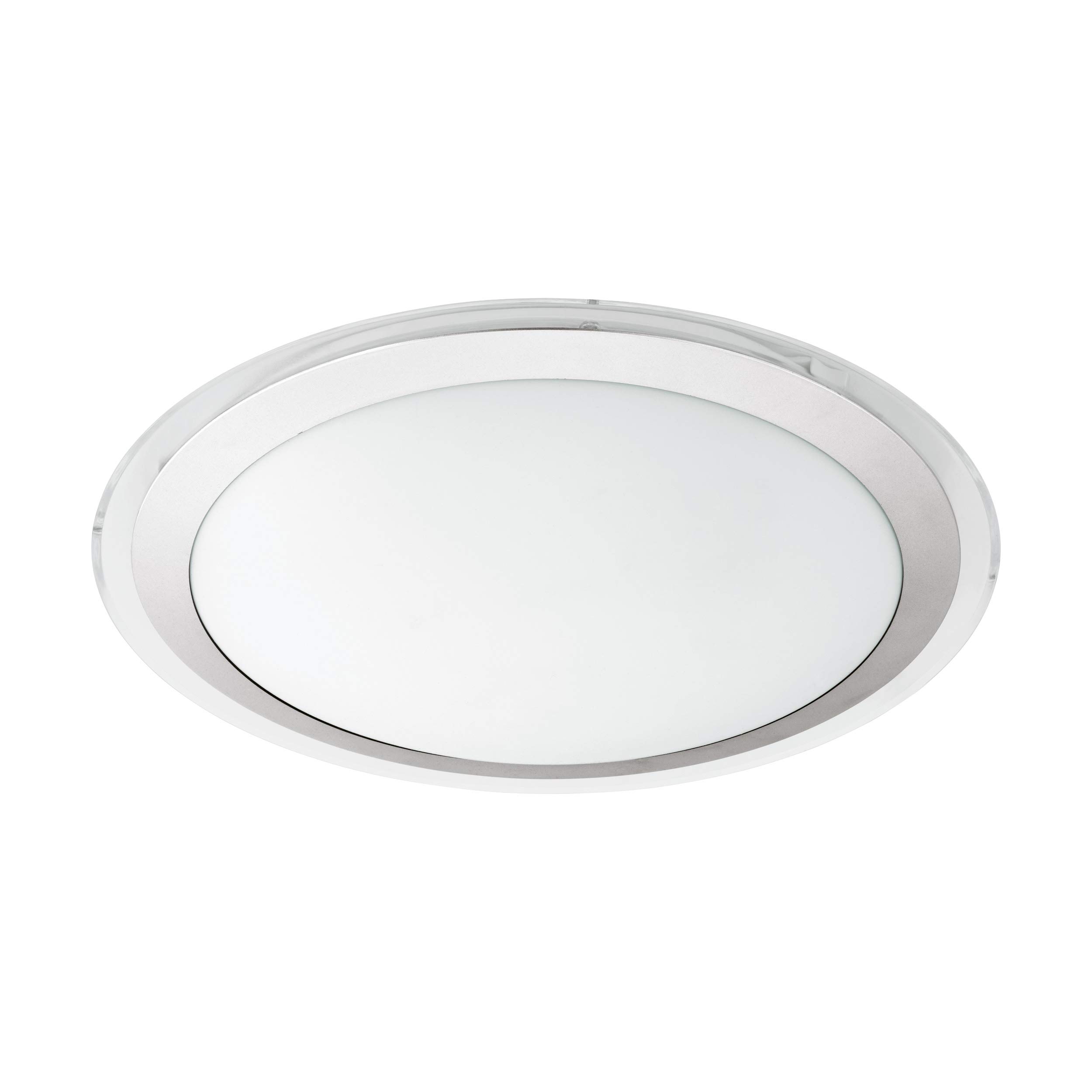 EGLO LED Deckenlampe Competa 1, 1 flammige Deckenleuchte, Material: Stahl und Kunststoff, Farbe: Silber, weiß, Ø: 43,5 cm