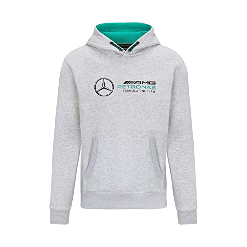 MERCEDES AMG PETRONAS Formula One Team - Offizielle Formel 1 Merchandise Kollektion - Logo-Kapuzenpullover - Grau - Erwachsene - XS