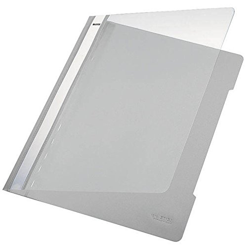 Leitz 4191 Heftmappe für Dokumente, PVC, Standard, mit transparentem Deckel grau