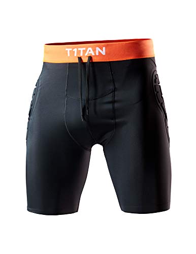 T1TAN Kurze Torwart Unterziehhose gepolstert · Gepolsterte Thermohose Herren & Jugend · Unterziehhose Torwart · Gr. XL · schwarz