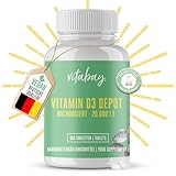 Vitamin D3 Depot 20.000 I.E. Nur eine Vegan Tablette / 20 Tage (360 Vegane Tabletten)
