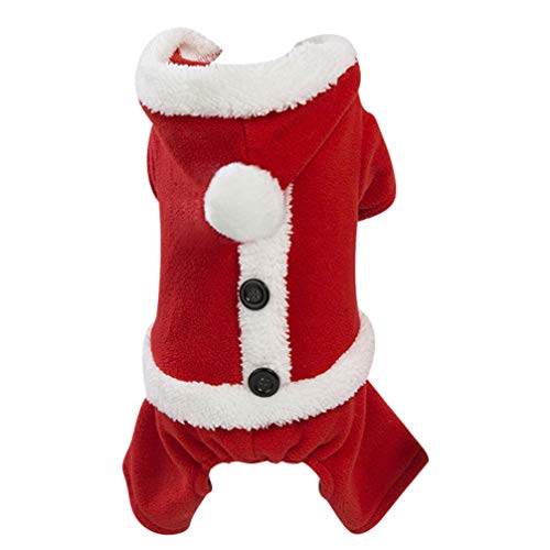 Wakauto Weihnachten Hund Pyjama Weihnachten Haustier Kleidung Winter Hoodie Mantel Jacke für Hund Haustier Kleidung Chihuahua (Hose M)