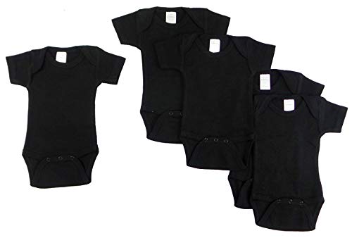 Bambini Black Onezie (Pack of 5) - Newborn