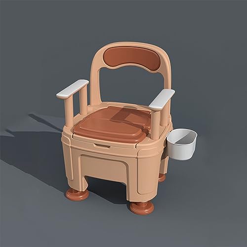 Toilettenstuhl mit Verstellbarem Sitz Höhenverstellbar WC Stuhl für Toilette Rutschfest Klostuhl Senioren Leichtgewicht Dusch Toilettenstuhl für Patienten Senioren Behinderte und Schwangere Orange