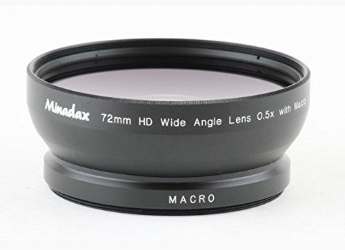 Minadax 0.5X Weitwinkel Vorsatz mit Makrolinse für Canon XH-A1, XH-A1s, XL-H1A, XH-G1, XL-H1, XL-H1S, XL2, XL1, XL1s, XL2s, XH-G1s