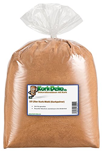 10 Liter Korkmehl / Korkpulver / Korkstaub (sehr fein) (Cork Dust, Pop Up Boilie) für Basteln und Hobby (Modellbau / Landschaftsgestaltung)