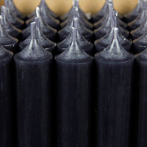 Bütic GmbH durchgefärbte Stabkerzen 180mm x Ø 22mm - Kerzen mit rückstandsfreiem Abbrand, Farbe:Antrazit, Set mit:25 Stück