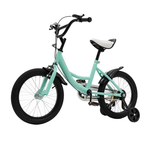 16-Zoll Kinderfahrrad Kinderfahrrad Kinder und Mädchen Fahrräder mit Stützräder Unisex Bike Hilfsrad Fahrräder Gelb Pink Grün Verfügbare Optionen (Grün)