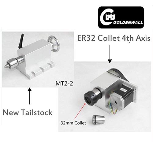 Hohlwelle ER32 Spannzange CNC 4. Axis A Rotary Achse + Reitstock CNC zwischen Kopf - ER32 Collet type:3mm