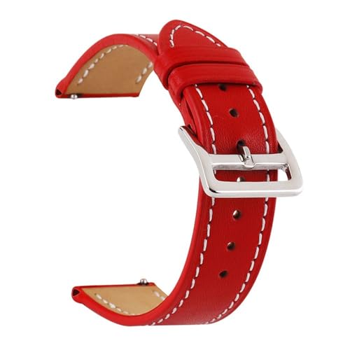BOLEXA uhr Lederarmband Echtes Leder-Uhrenarmband, 20 mm, 22 mm, High-End-Armband, 18–24 mm, schnelles Armband-Zubehör (Color : Rot, Size : 22mm)