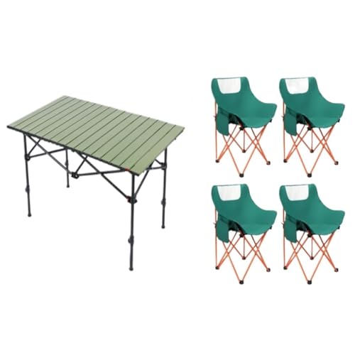BVVINCT Camping Tisch Tragbarer Outdoor-Klapptisch Und Stuhl-Set, Outdoor-Grill, Camping, Klapptisch, Eierbrötchen-Esstisch Campingtisch (Color : Green, Size : A)