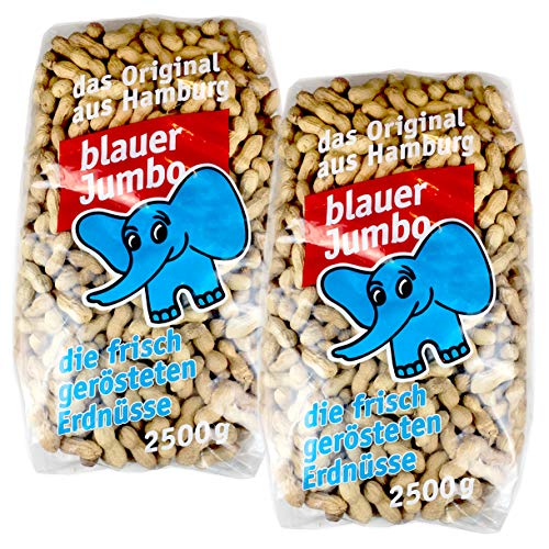 Pauls Mühle Original Blauer Jumbo Speise-Erdnüsse 2 x 2,5 kg (= 5 kg)