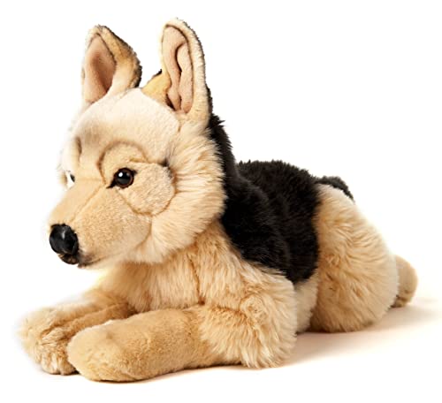 Uni-Toys - Deutscher Schäferhund, liegend - 45 cm (Länge) - Plüsch-Hund, Haustier - Plüschtier, Kuscheltier