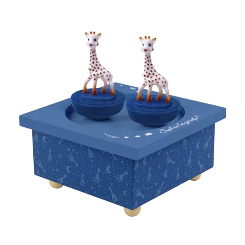 Trousselier - Sophie Die Giraffe - Tanzende Musikbox - Spieluhr - Ideales Geburtsgeschenk - 2 abnehmbare Figuren - Einfache Bedienung - Musik Romeo & Julia - Farbe dunkelblau