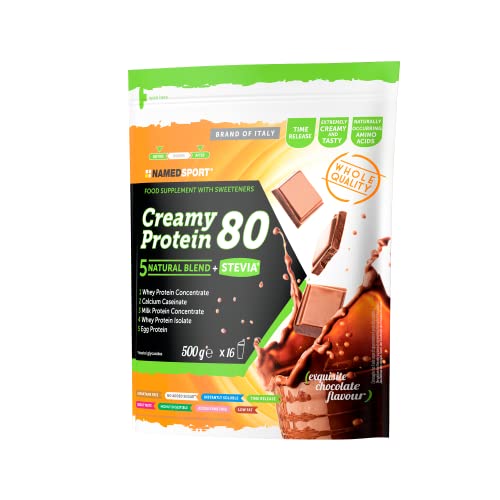 NAMEDSPORT Creamy Protein 80 Exquisite Schokolade 500 g - Blend basierend auf 5 natürlichen Proteinquellen mit unterschiedlicher Absorptionsgeschwindigkeit, Schokoladengeschmack
