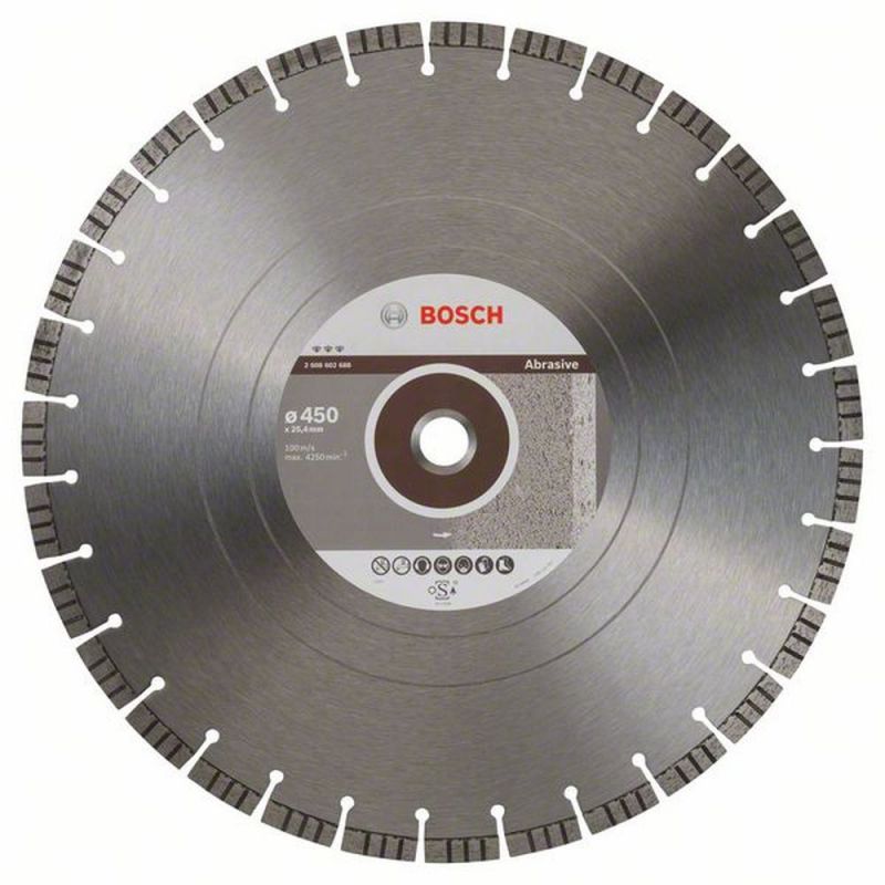 Bosch Diamanttrennscheibe Best for Abrasive, 450 x 25,40 x 3,6 x 12 mm 2608602688