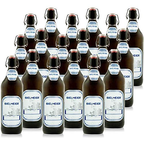 Bielmeier Bierflaschen mit Bügelverschluss 18 Stück á 1 Liter Bügelflaschen zum selbstbefüllen Flaschen braun