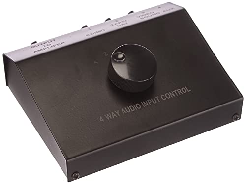 InLine Audio Umschalter manuell, 4-fach, Cinch und 3,5mm Klinke (19999B)