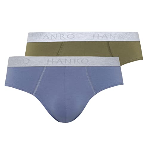 Hanro - Cotton Essentials - Slip / Unterhose - 2er Pack (XL Labradorblue/Moss)