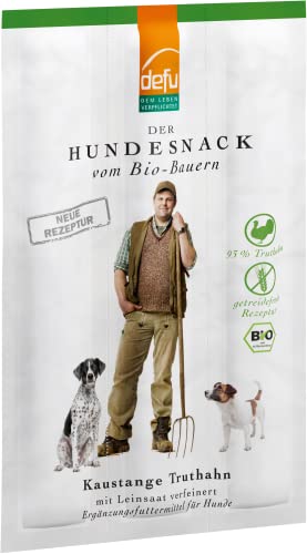 defu Hund Kaustange Truthahn | Premium Bio Snack | Hunde Leckerlis | Gesunde Belohnung für Hunde (30x30g)